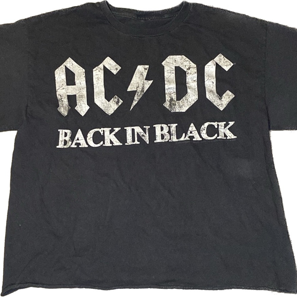 Oversized distressed AC/DC graphic t-shirt